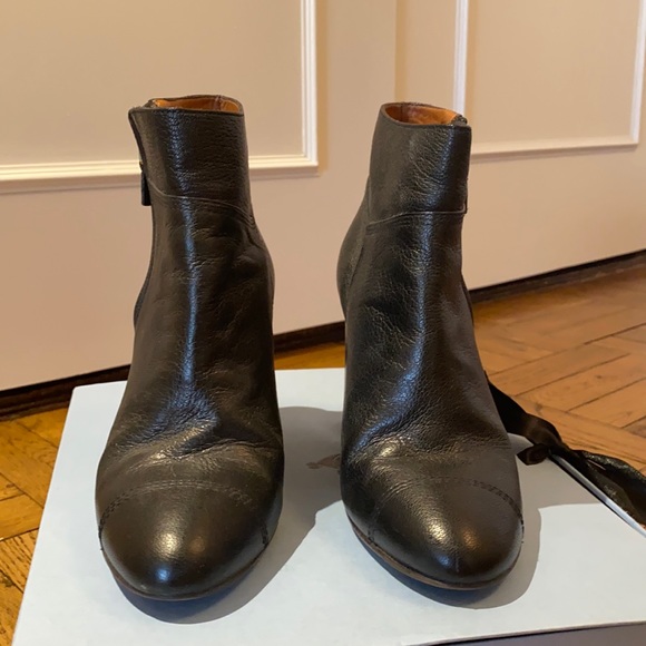 Lanvin black leather booties